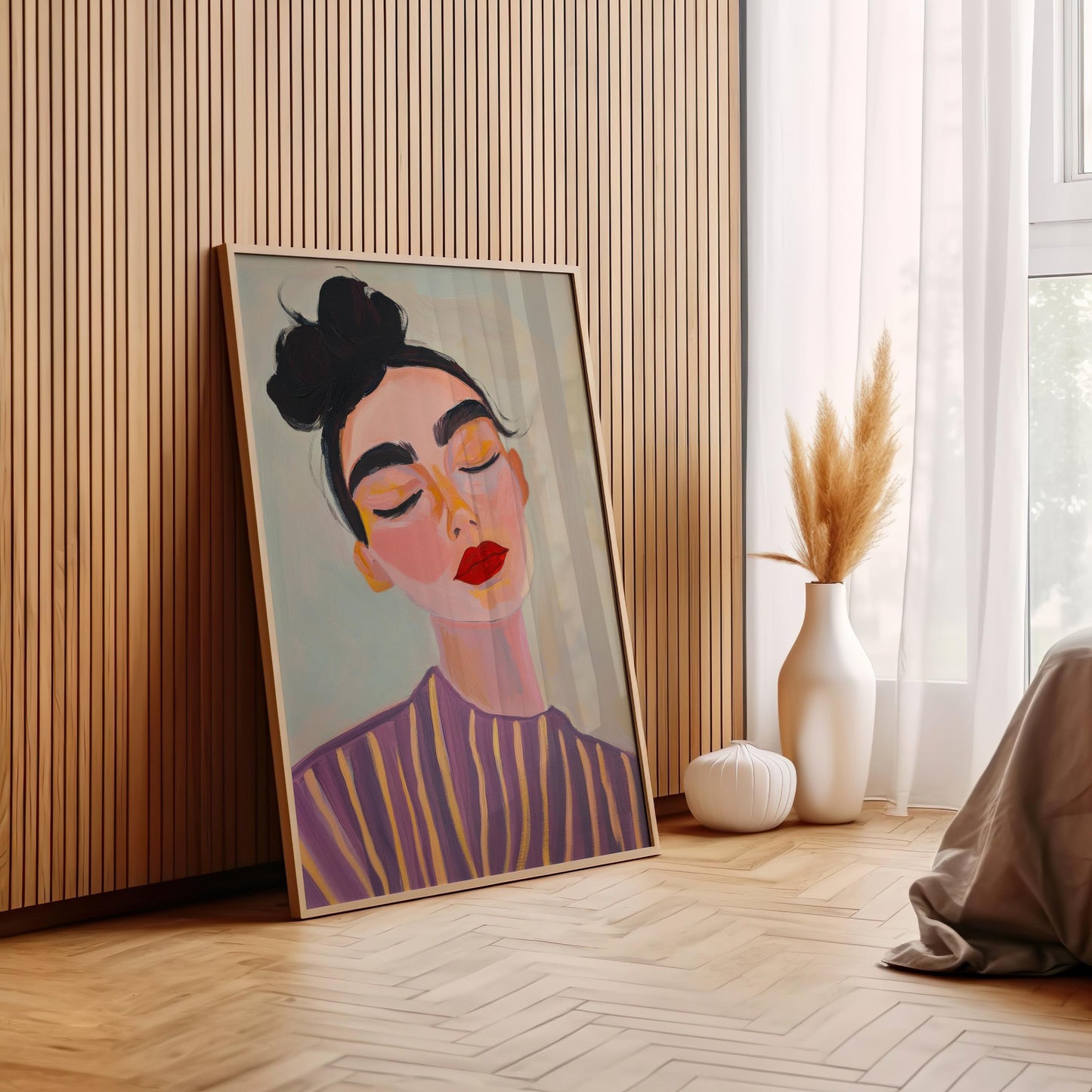 Modern woman portrait, dreamy abstract feminine