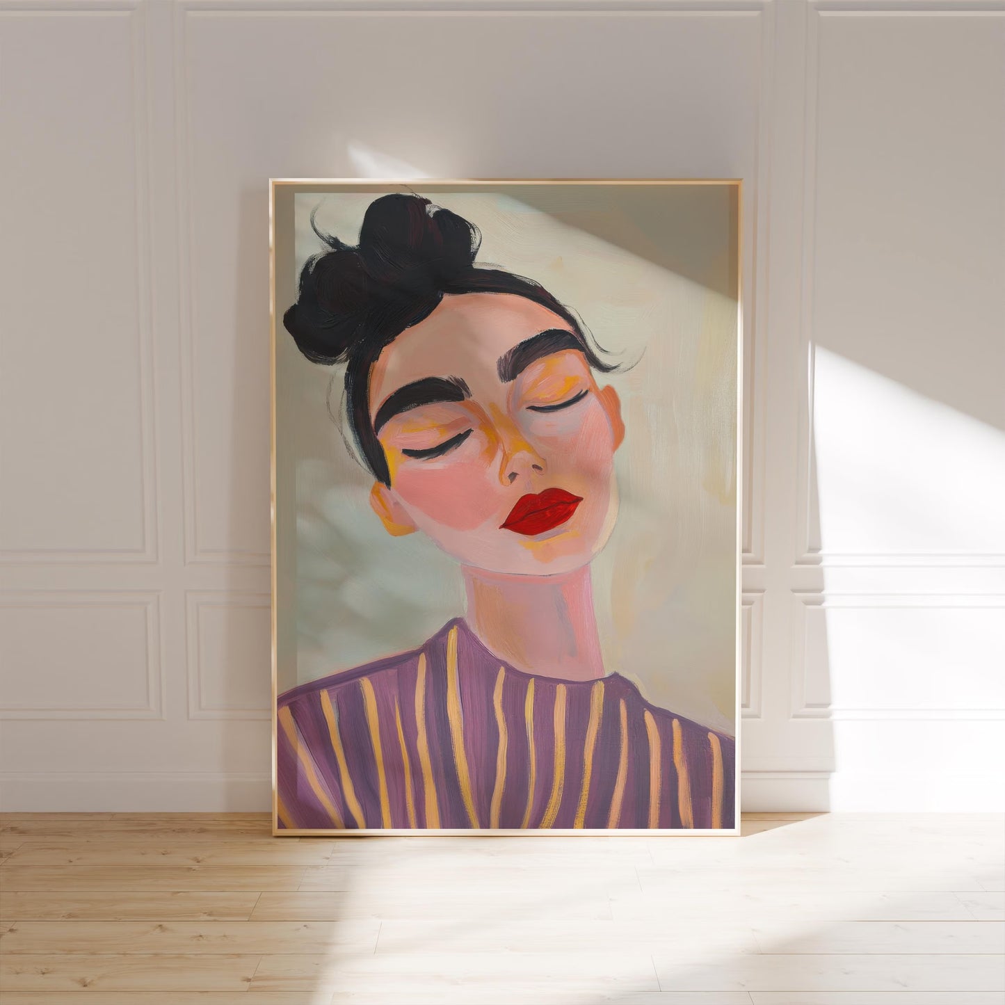 Modern woman portrait, dreamy abstract feminine